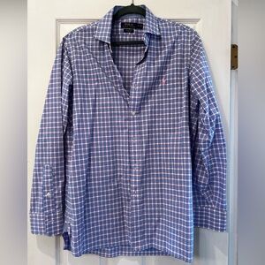 Polo by Ralph Lauren Blue and Pink Casual Button Down Shirt